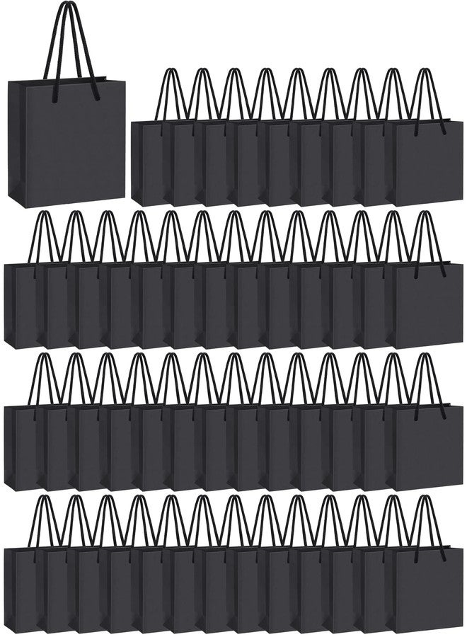 Yexiya 50 Pcs Black Mini Gift Bags with Handle Gift Card Bags Bulk Extra Small Paper Party Favor Boxes Tiny for Christmas Wedding Baby Shower Birthday Wrapping Supplies, 4.7 x 3.9 x 2.3 Inch - Image 1